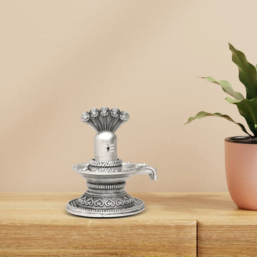 Shivling & Sheshnag - Antique Silver Idol